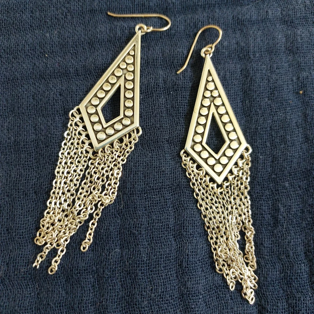 Brighton Silver Drop /Dangle Earrings, Like New Condition! - Picture 1 of 2